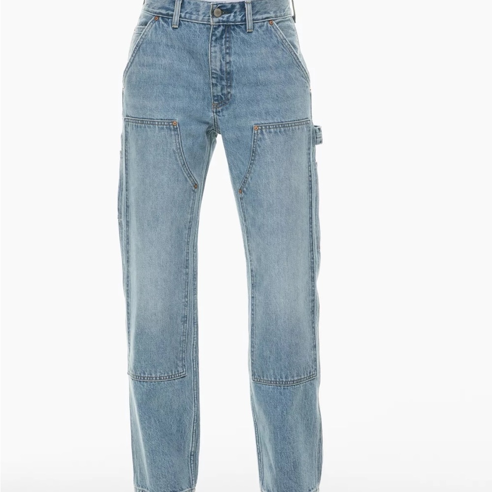 Denim Forum Light Blue High-Rise Carpenter Jeans - Picture 6 of 12